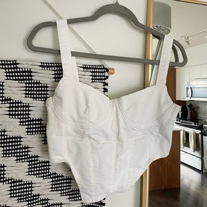 Zara Cropped Denim corset top - size M!